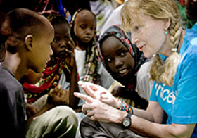 Mia Farrow and UNICEF