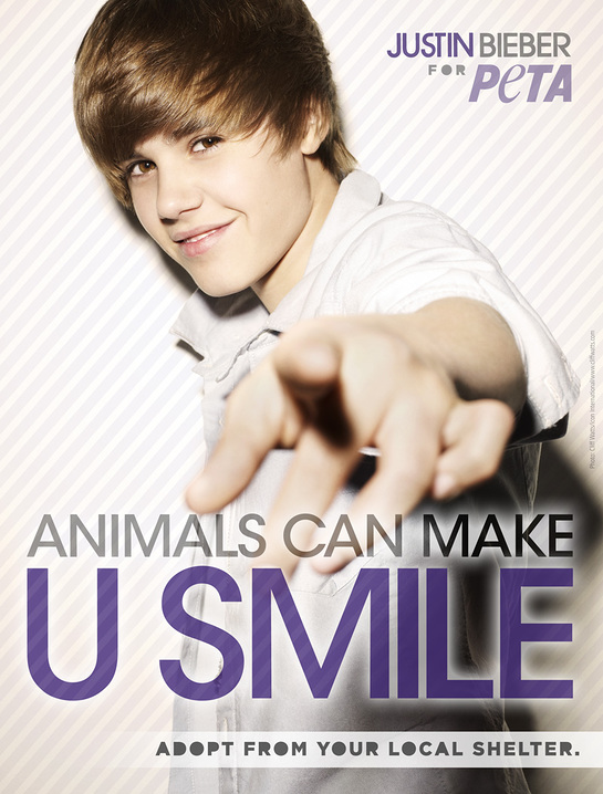 Justin Bieber supports PETA