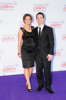 Alex Winters arrives at the Caudwell Children Butterfly Ball 2010 with wife Joanne.