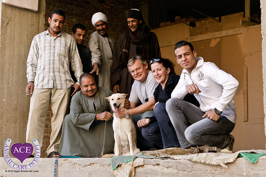 Martin visiting a dog who is much loved by his owners and is a previous ACE patient