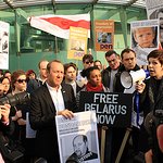 Jude Law And Kevin Spacey Protest For Belarus