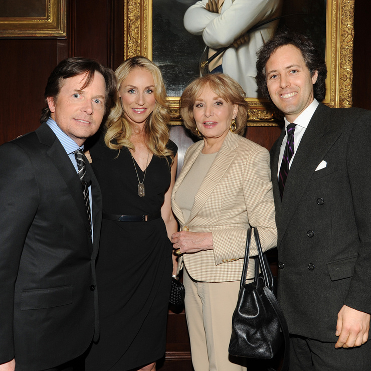 Michael J. Fox, Tracy Pollan, Barbara Walters, and David Lauren.
