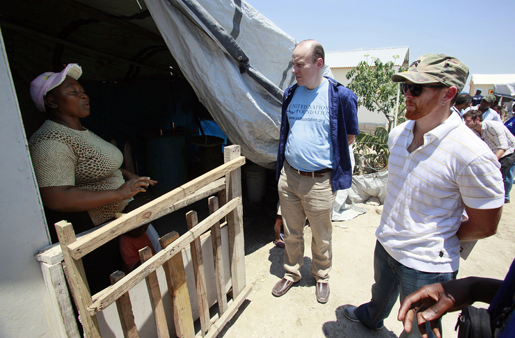 Dave "Phoenix" Farrell, right, and Peter Yeo, UN Foundation vice-president for Public Policy.