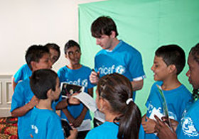 Leo Messi meets children from vulnerable communities in Costa Rica