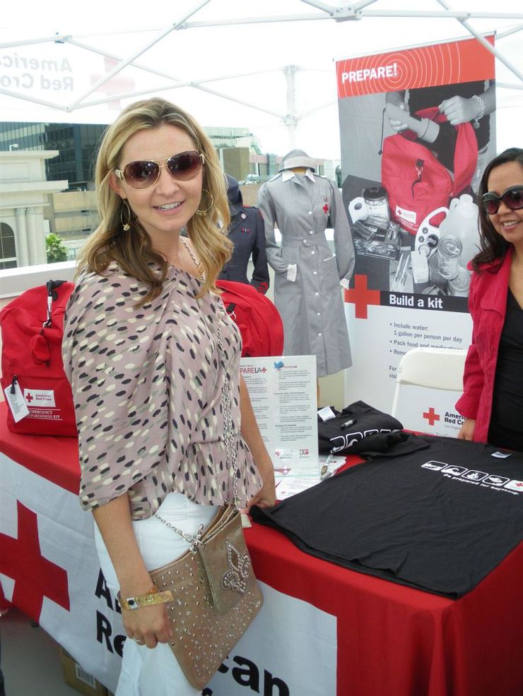 Beverly Mitchell learns how to be prepared for natural disasters with the Red Cross at Melanie Segal’s Red Cross “Prepare LA” Trend Lounge