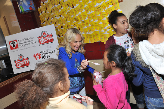  Kristin Chenoweth treats Wendy's customers to a Frosty as part of the kick-off to Wendy's fifth annual Father's Day Frosty Weekend (June 18-19) where 50 cents from every Frosty sold benefits the Dave Thomas Foundation for Adoption.