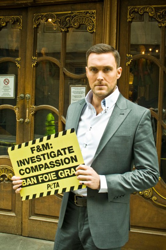 Owain Yeoman Outside Fortnum and Mason