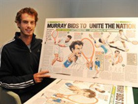 Andy Murray and his picture for Tickets For Troops