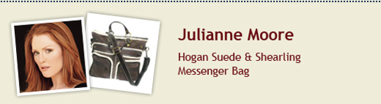Julianne Moore's Hogan Suede & Shearling Messenger Bag
