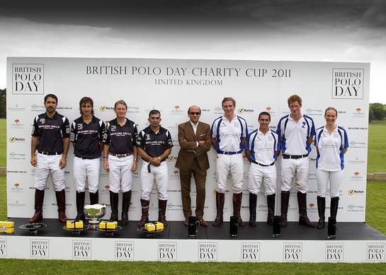 Prince Harry and his team at the British Polo Day