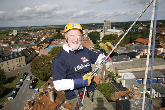 Bernard Hill abseils for charity