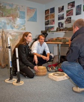 Angelina Jolie and Guy Willoughby at HALO HQ in Scotland