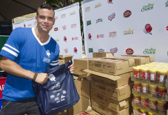 Mark Salling helps pack bags in Hollywood as part of the launch of ConAgra Foods' Child Hunger Ends Here fall campaign.