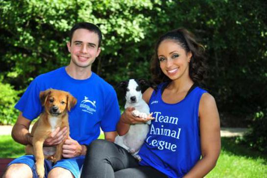 Mya and shelter associate Michael Dorman