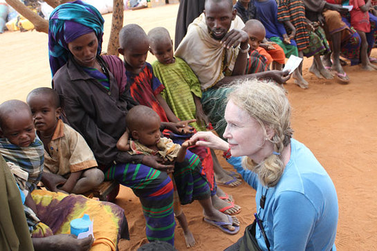Mia Farrow at Dadaab Refugee Camp in Kenya