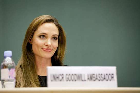 UNHCR Goodwill Ambassador Angelina Jolie at the annual meeting of the refugee agency's governing body