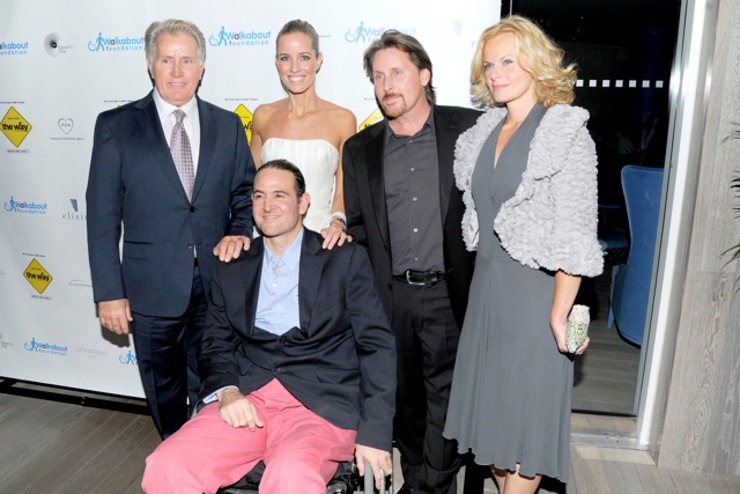 Martin Sheen, Carolina Gonzales-Bunster, Luis Gonzalez-Bunster, Emilio Estevez and Sonja Magdevski attend the after party for the premiere of The Way to benefit the Walkabout Foundation
