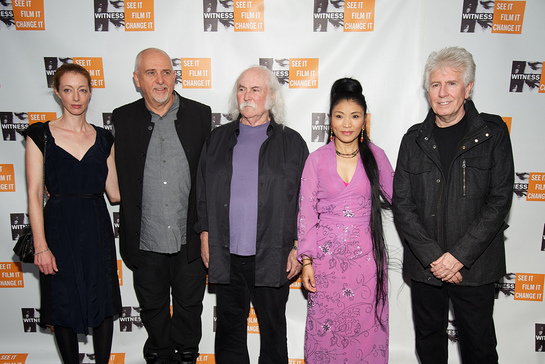 Meabh Flynn, Peter Gabriel, David Crosby (special performer), Yungchen Lhamo and Graham Nash at the WITNESS gala