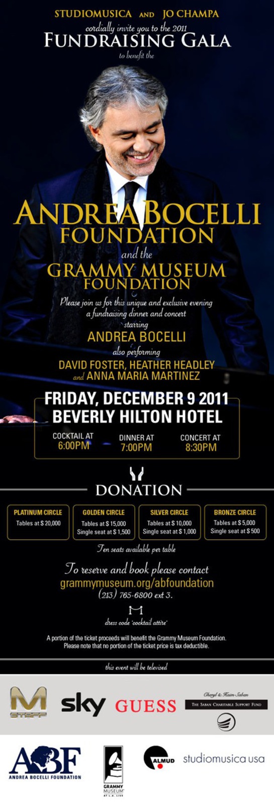 Andrea Bocelli Foundation Launch