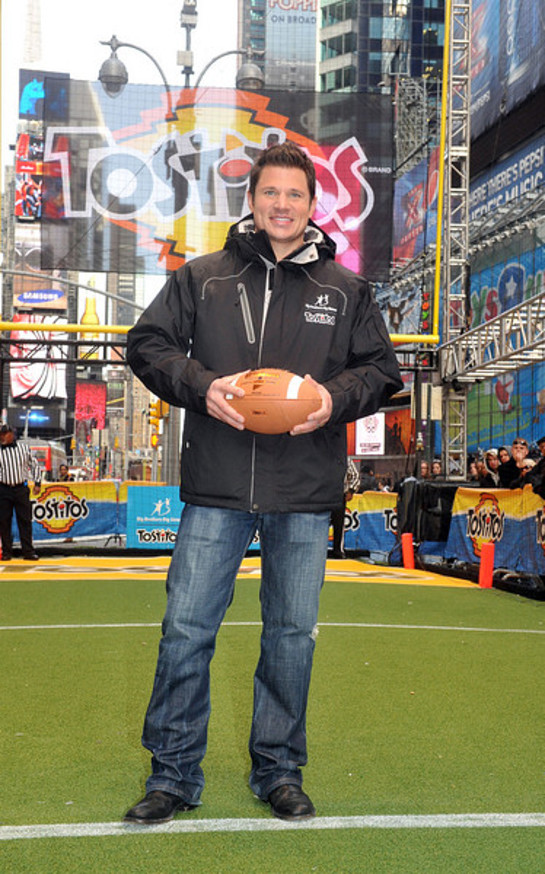 Nick Lachey joins Tostitos brand to kick off the college football bowl game season by hosting the Tostitos Fiesta in the Square Nick Lachey joins Tostitos brand to kick off the college football bowl game season by hosting the Tostitos Fiesta in the Square
