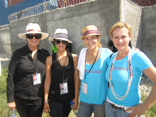 Kris Jenner, Kim Kardashian, Maria Bello, and Patricia Arquette in Haiti. Photo: Rachel Tanzer