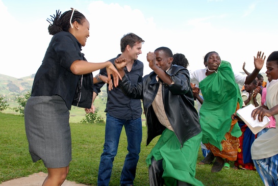Jeff Gordon Dances With The Locals in Rwanda Jeff Gordon Dances With The Locals in Rwanda