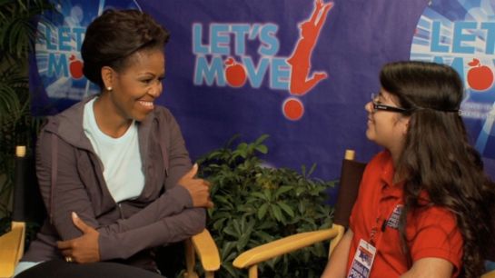 Michelle Obama Is Interviewed By 11-year-old Scholastic News Kid Reporter Topanga Sena