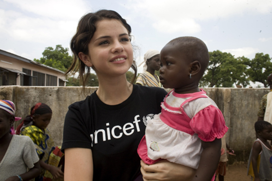 Selena Gomez during a visit to Ghana with UNICEF in 2009