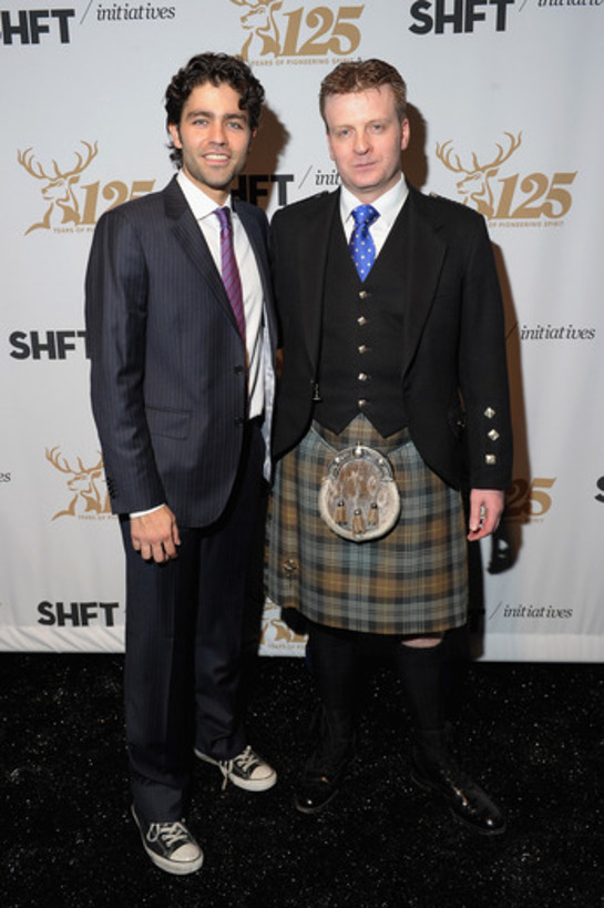 Adrian Grenier celebrating alongside Glenfiddich's famed Malt Master Brian Kinsman