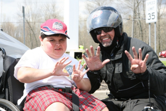 Kyle Petty and a Victory Junction camper