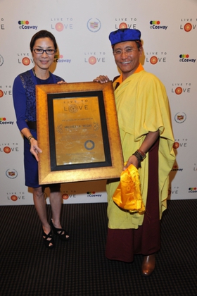 Michelle Yeoh and His Holiness the Gyalwang Drukpa