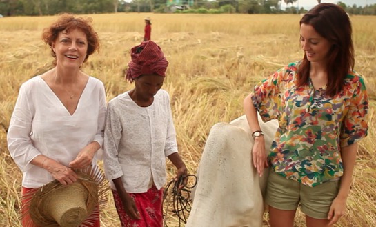 Susan Sarandon and Eva in Cambodia