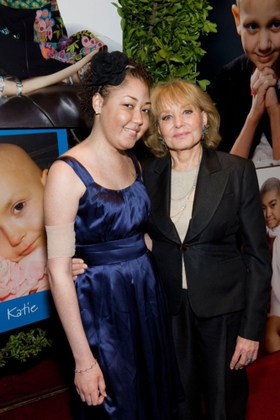 Barbara Walters and Ronald McDonald House New York resident Jessica Fanini-Lemoine celebrate at the House's 20th Annual Gala 