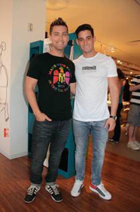 Lance Bass and Michael Turchin at CB2's PRIDE Kick-off party.