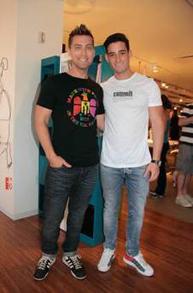 Lance Bass and Michael Turchin at CB2's PRIDE Kick-off party. Lance Bass and Michael Turchin at CB2's PRIDE Kick-off party.