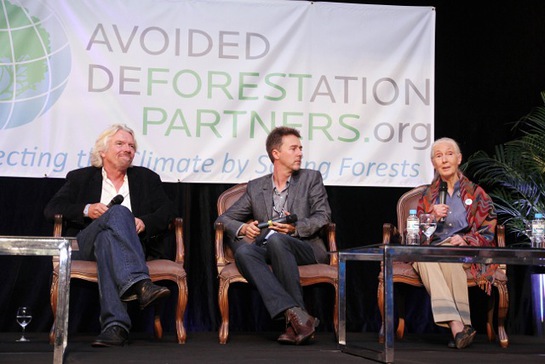 Richard Branson, Founder, the Virgin Group, Edward Norton, Actor, environmental activist and UN Goodwill Ambassador for Biodiversity, and Dr. Jane Goodall, DBE, Founder, the Jane Goodall Institute and UN Messenger of Peace 