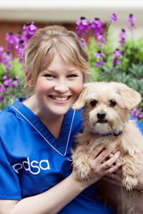 PDSA Ambassador, Joanna Page, with pet pal Meggie