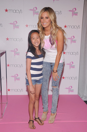 Ashley Tisdale and a guest kick off PUMA's Project Pink Initiative at Macy's Herald Square