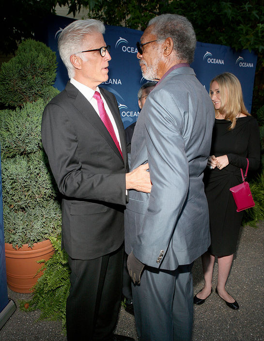 Ted Danson and Morgan Freeman at Oceana SeaChange Party