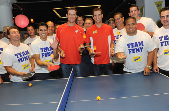 Bryan Brothers Play Charity Ping Pong