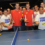 Bryan Brothers Play Charity Ping Pong