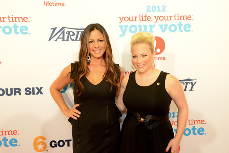 Sara Evans and Meghan McCain on the red carpet for the Got Your 6 and Lifetime TV event in Tampa, Florida