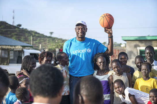 Dikembe Mutombo in Kenya.