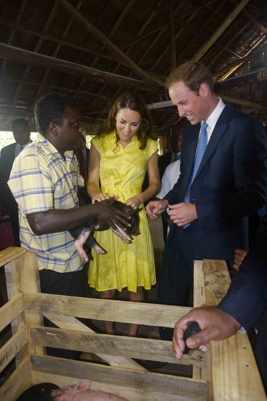 The pigs are used as a project to help local people earn a good living in an area where people often survive on less than $2 a day. The Duke suggested Will and Kate may be apt names for the pair of the piglets. 