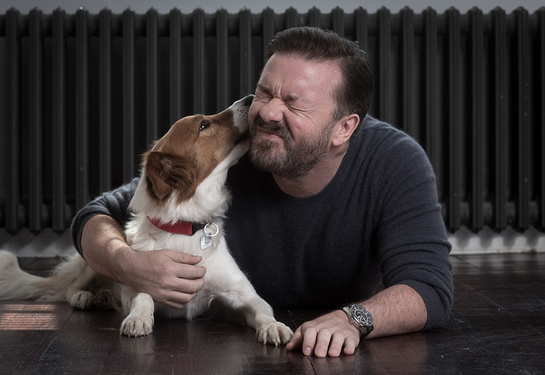 Ricky Gervais and Barney