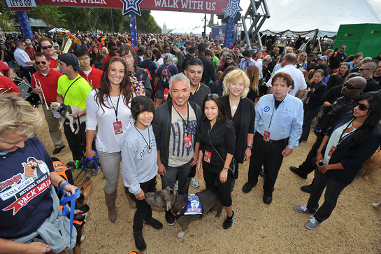 Cesar Millan, center, and National Pack Walk partners gear up to lead the Second Annual National Family Pack Walk