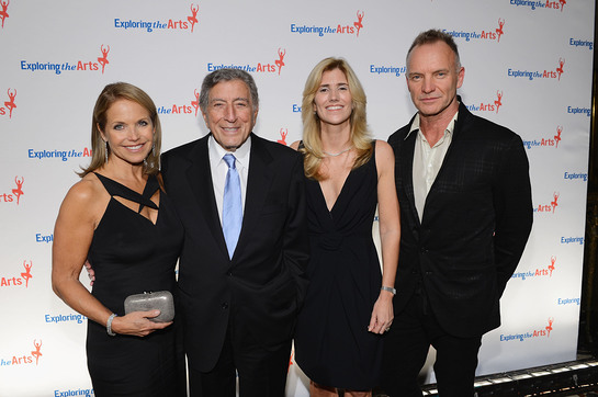 Katie Couric, Tony Bennett, Susan Benedetto and Sting attend the 6th Annual Exploring the Arts Gala hosted by Tony Bennett And Susan Benedetto