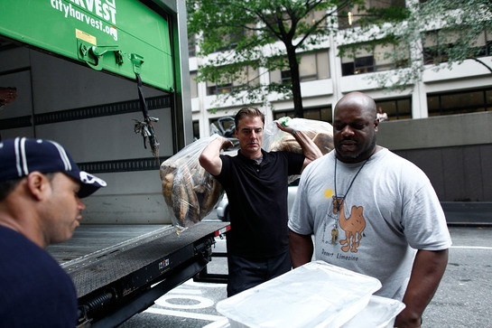 Chris Noth Volunteers with City Harvest in New York City on October 4th.