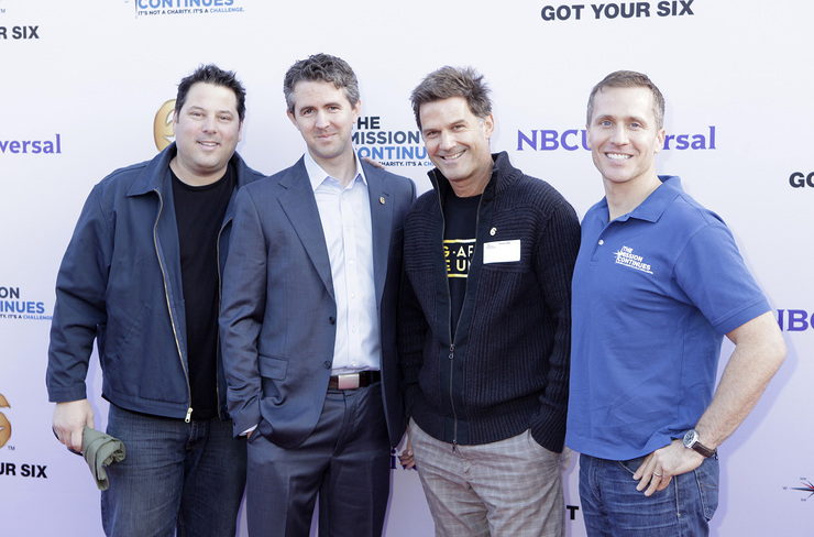 Greg Grunberg, Chris Marvin, Managing Director of Got Your 6, D.W. Moffett and Eric Greitens, CEO of The Mission Continues