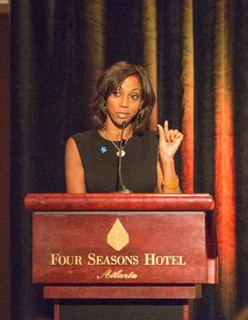 Holly during her presentation at the Hope Flies Health Series on November 8, 2012.